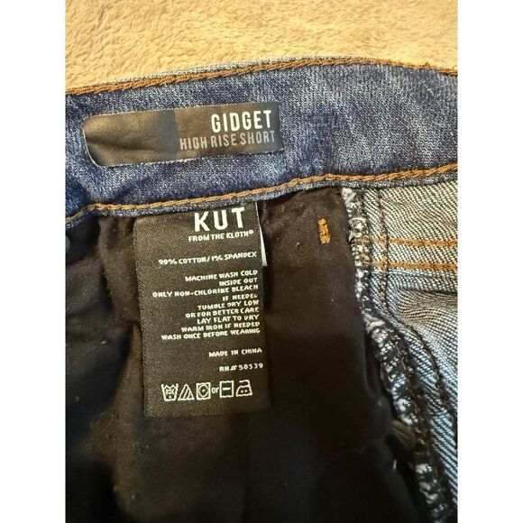 KUT from The Kloth Denim Gidget High Rise Shorts. Distressed Hem. Womens. Sz 4 - Picture 11 of 12